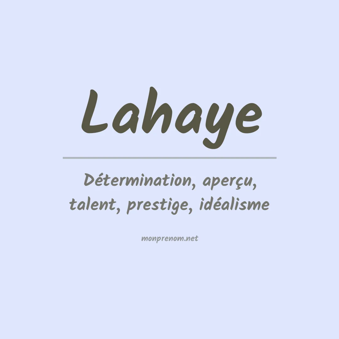 Prénom Lahaye