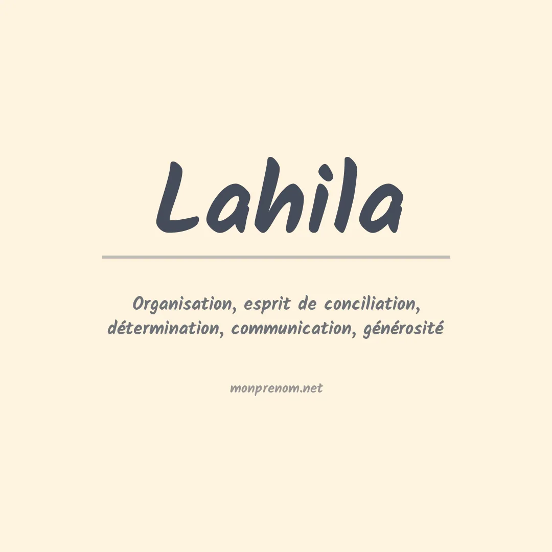 Signification du prénom Lahila