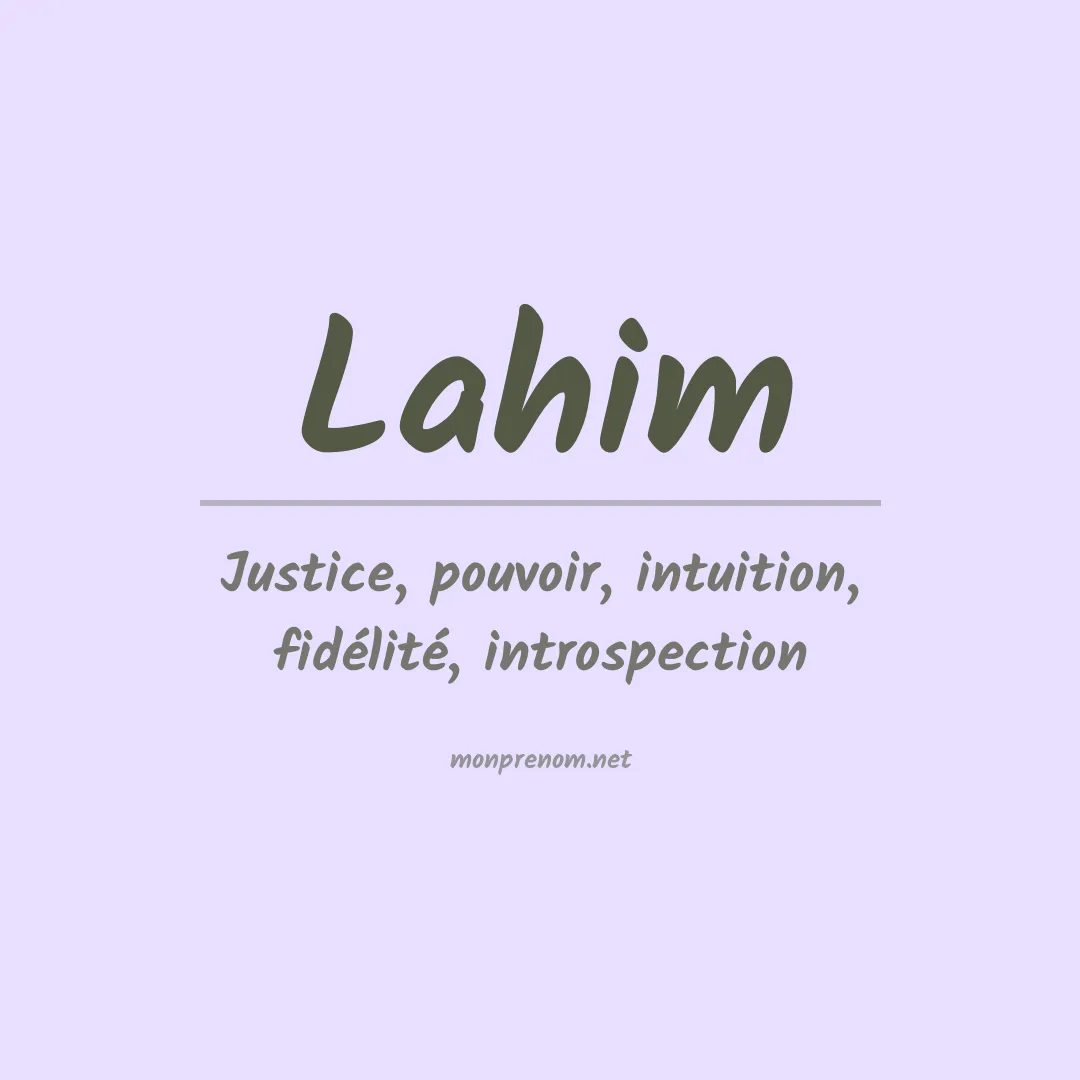Signification du prénom Lahim