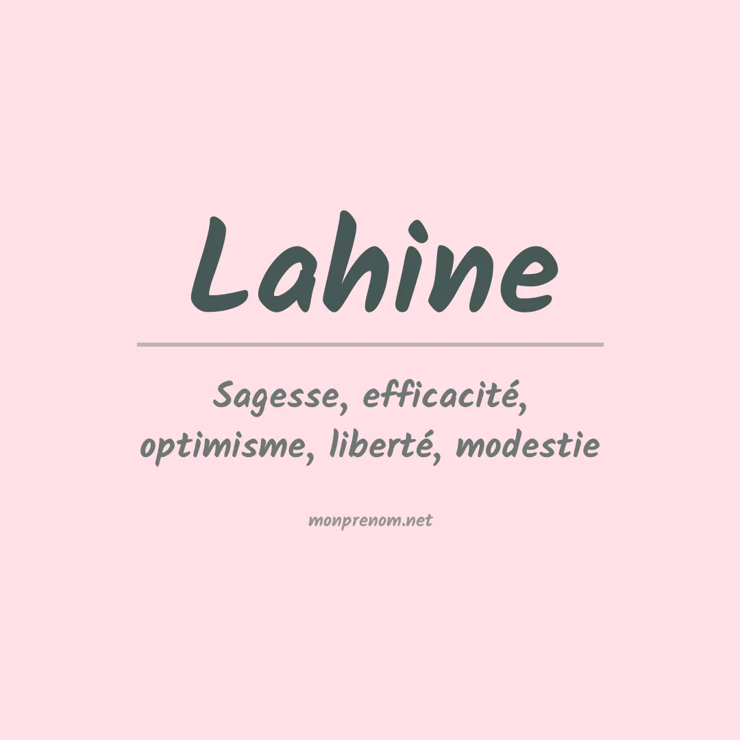 Signification du prénom Lahine