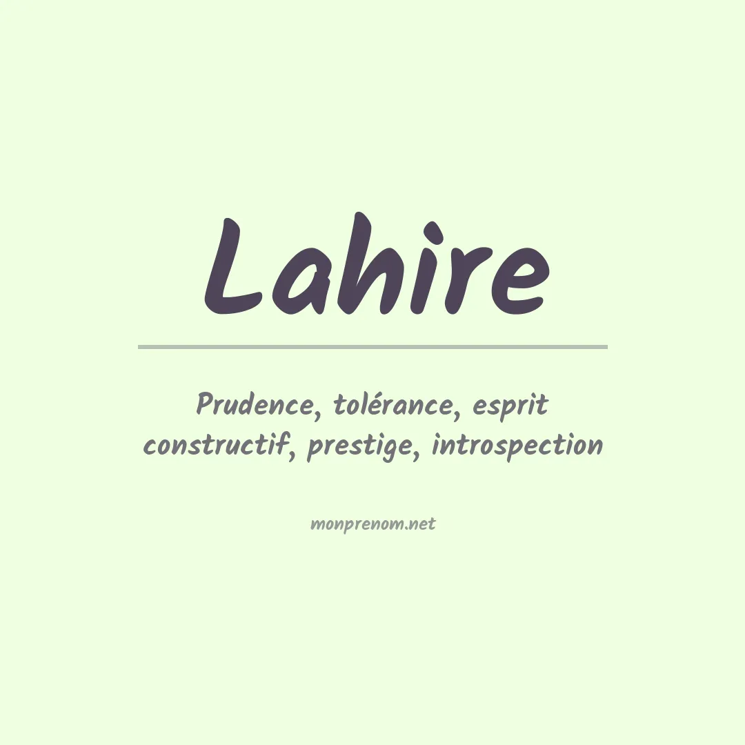 Signification du prénom Lahire