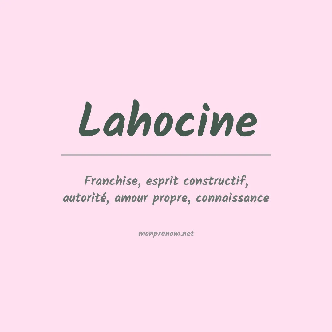 Signification du prénom Lahocine