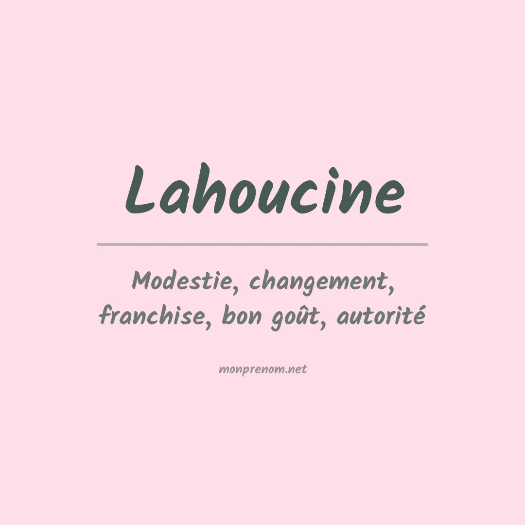 Prénom Lahoucine