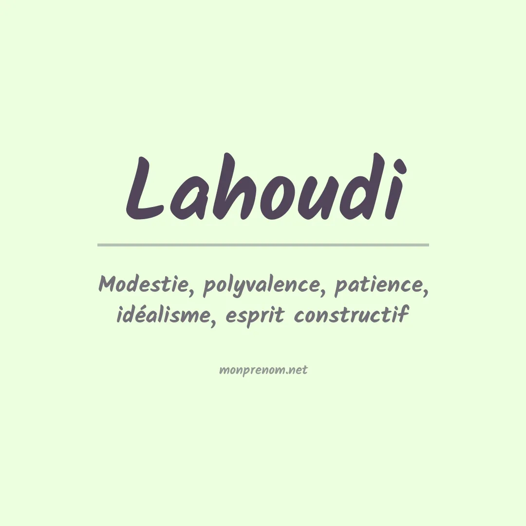 Signification du prénom Lahoudi