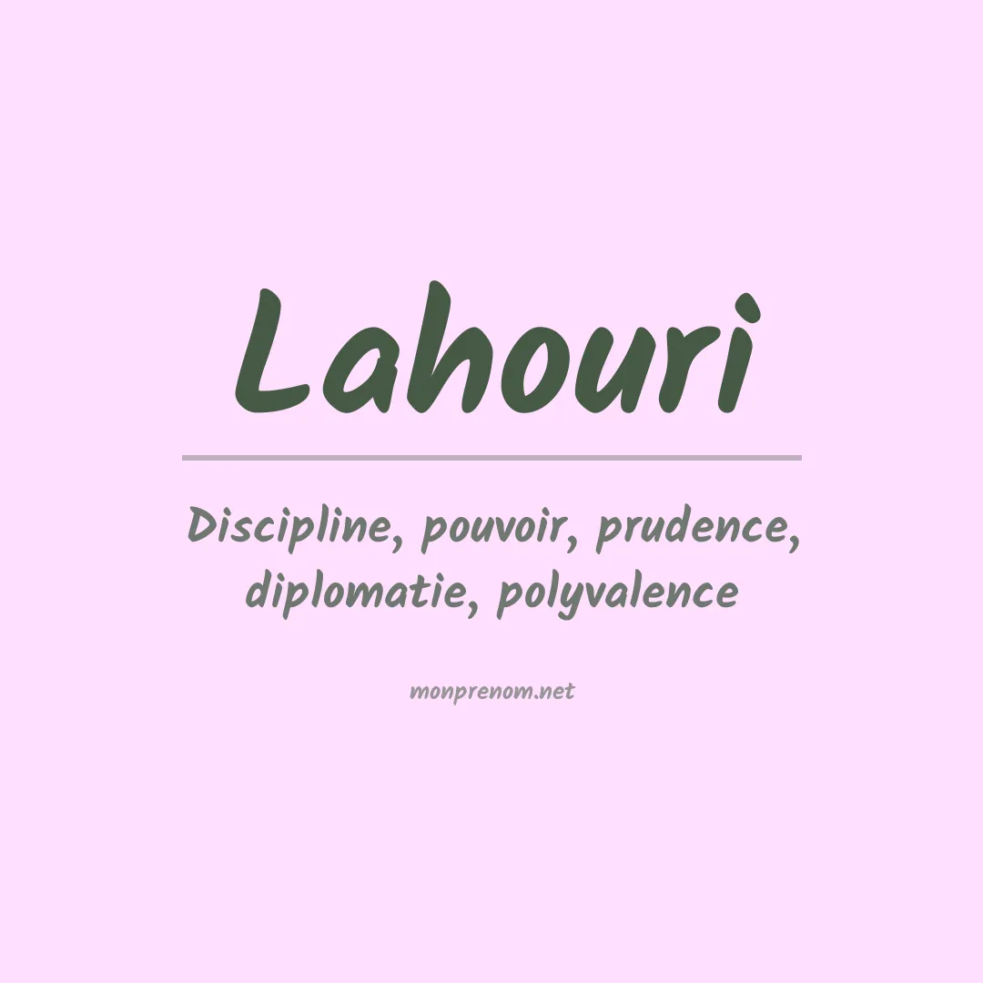 Signification du prénom Lahouri