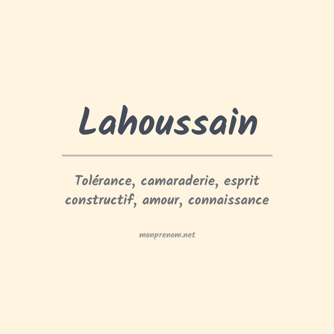 Signification du prénom Lahoussain