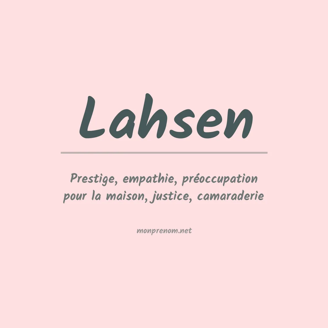 Signification du prénom Lahsen