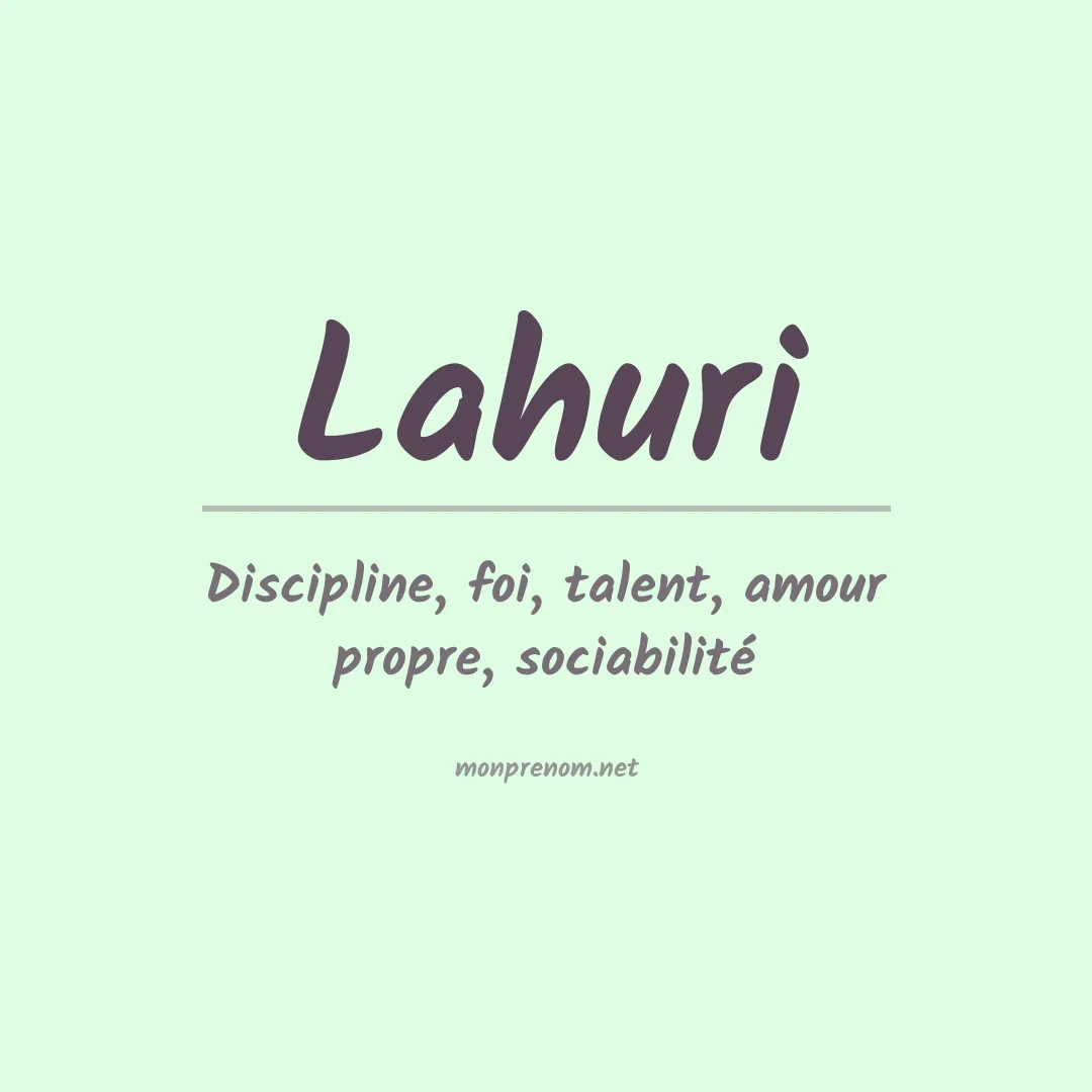 Signification du prénom Lahuri