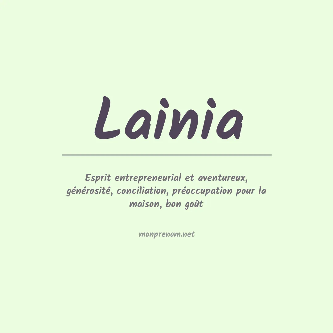 Signification du prénom Lainia