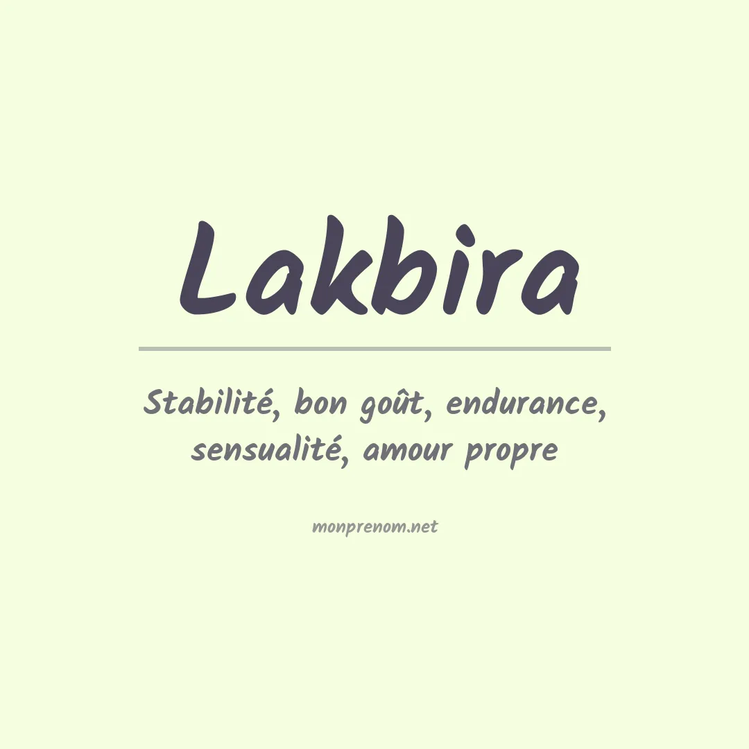 Signification du prénom Lakbira