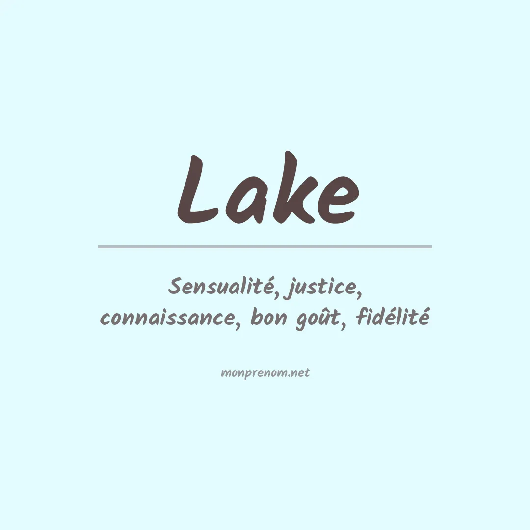 Prénom Lake