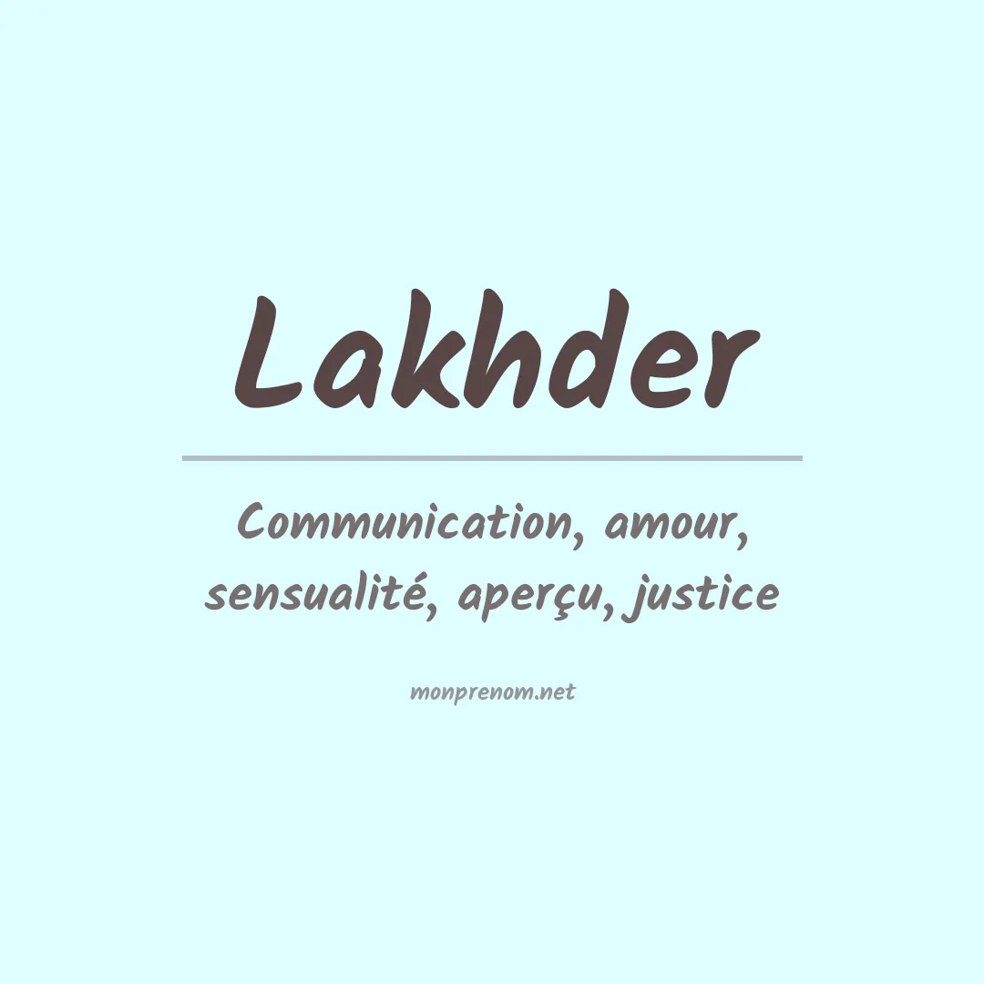 Prénom Lakhder