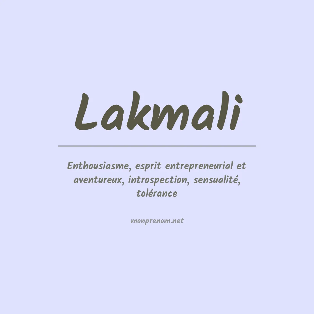 Signification du prénom Lakmali
