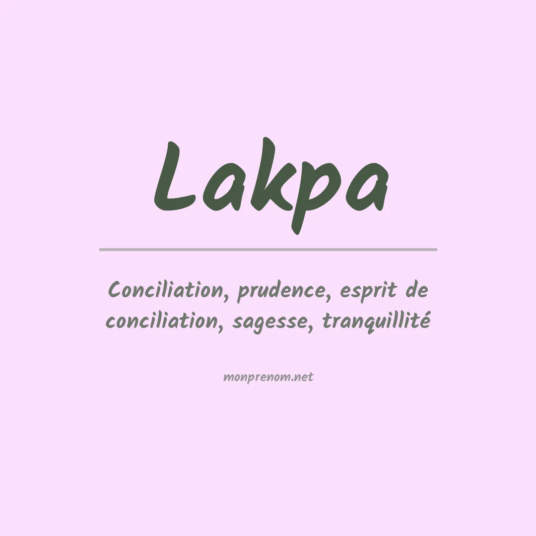 Signification du prénom Lakpa