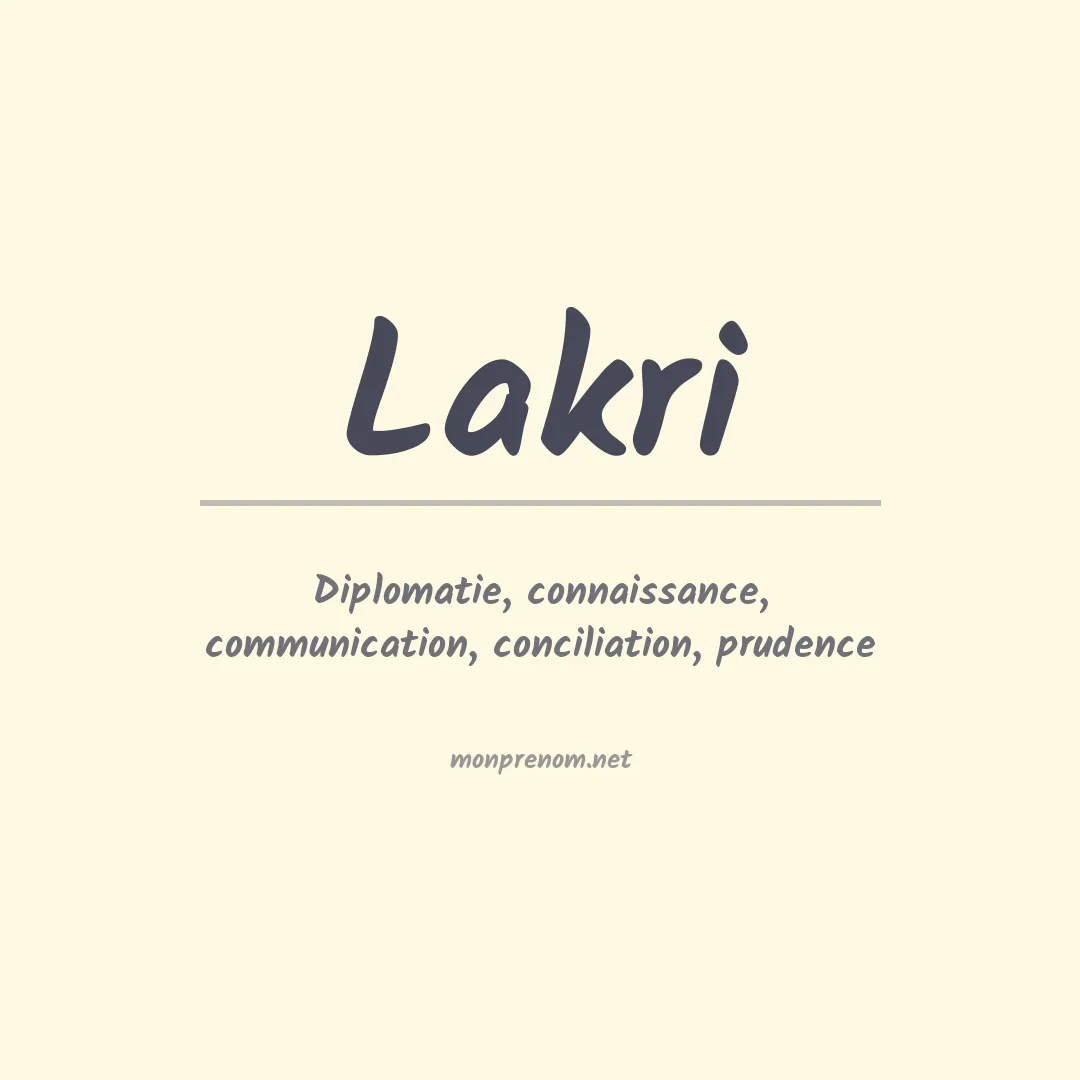 Prénom Lakri