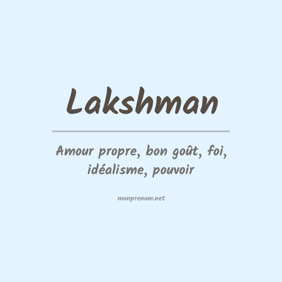 Signification du prénom Lakshman