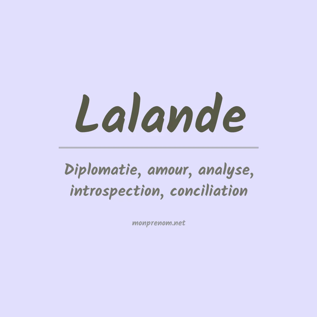 Prénom Lalande