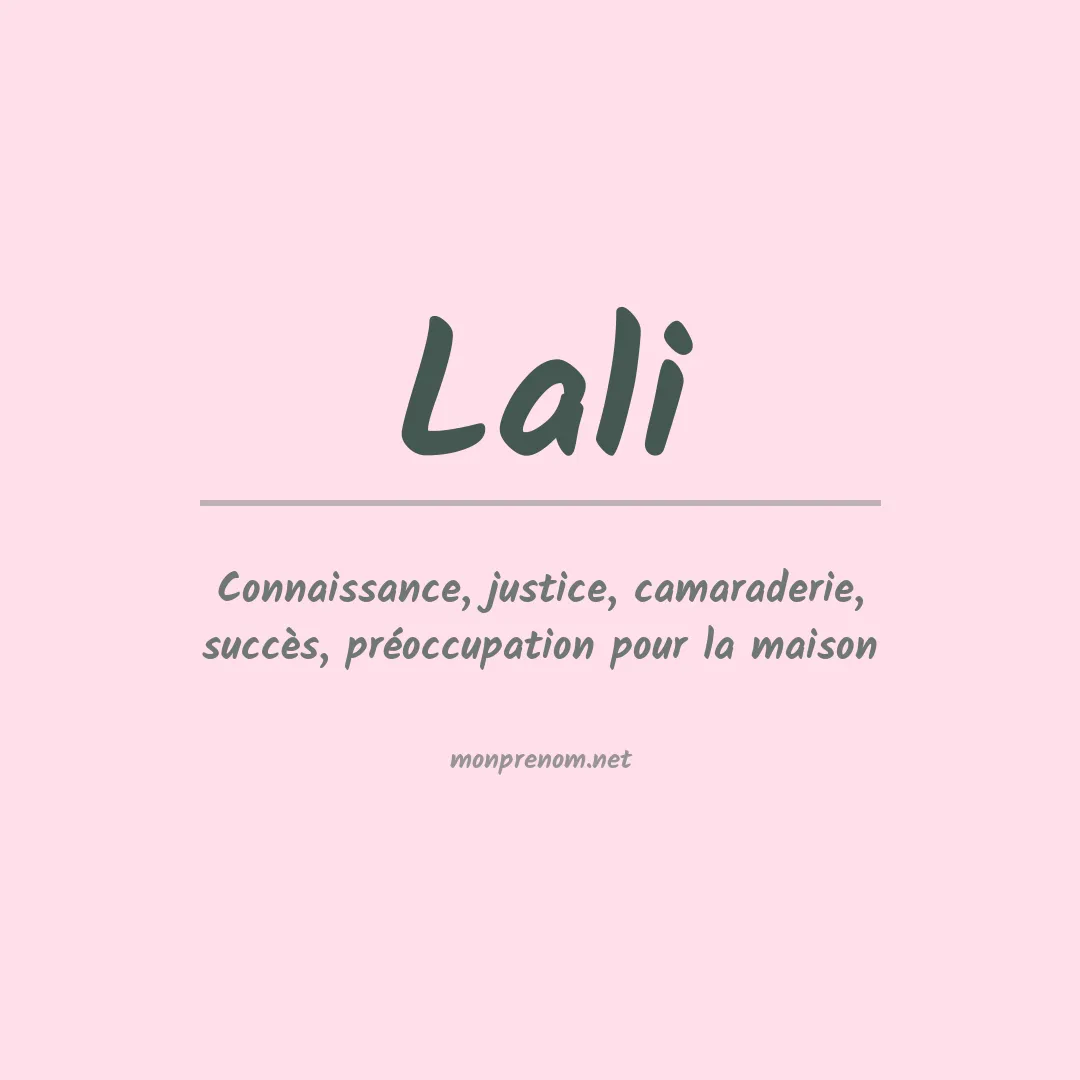 Signification du prénom Lali