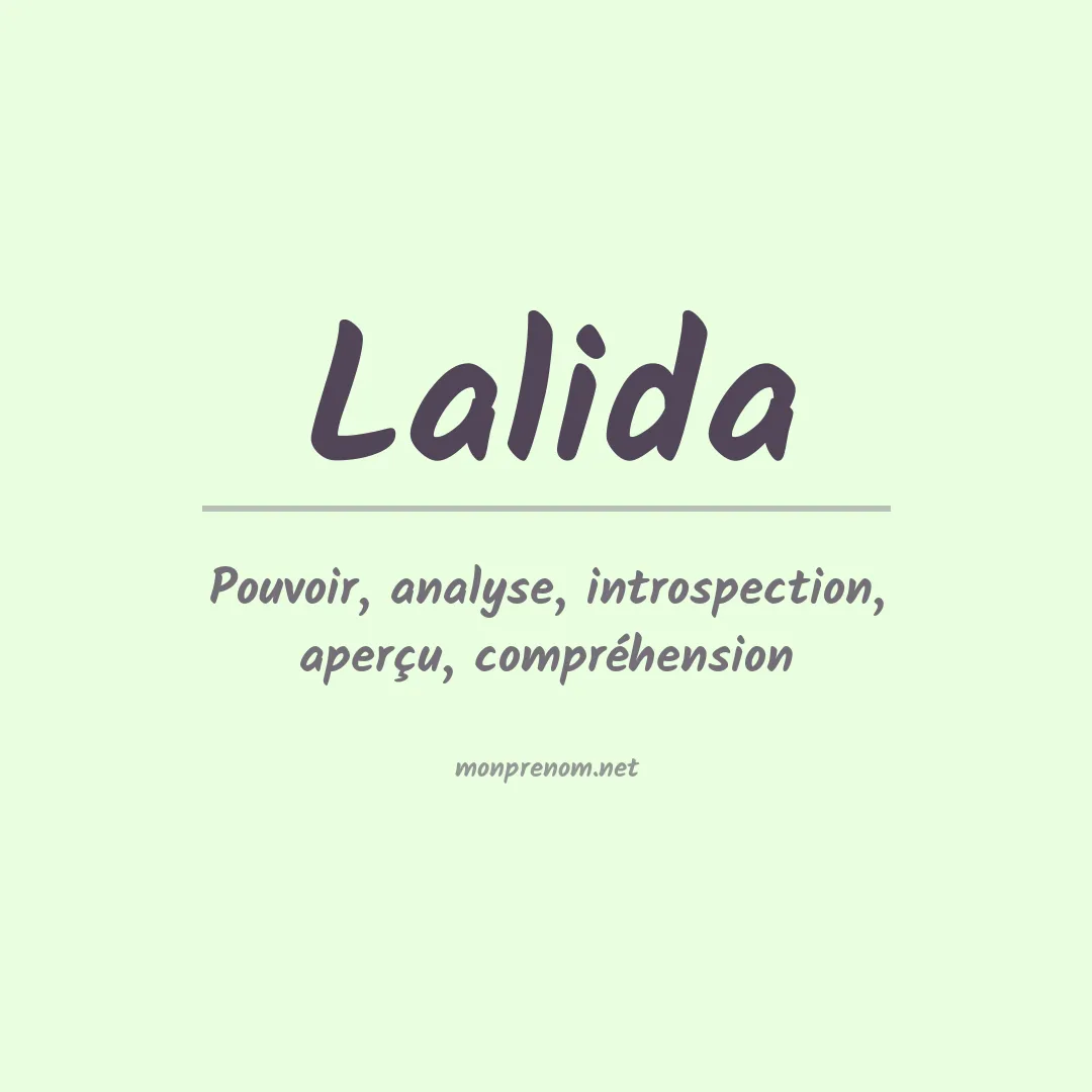 Signification du prénom Lalida