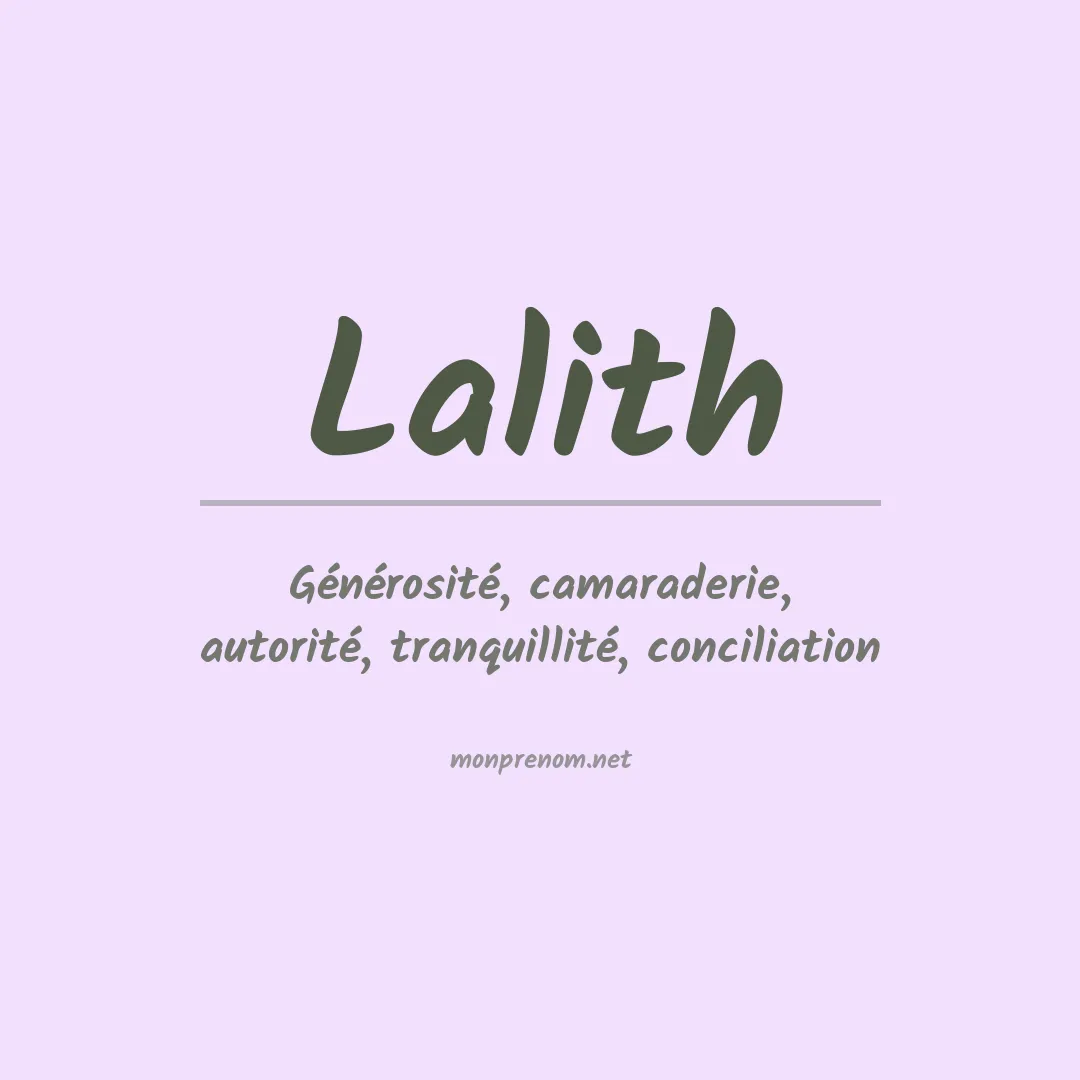 Signification du prénom Lalith