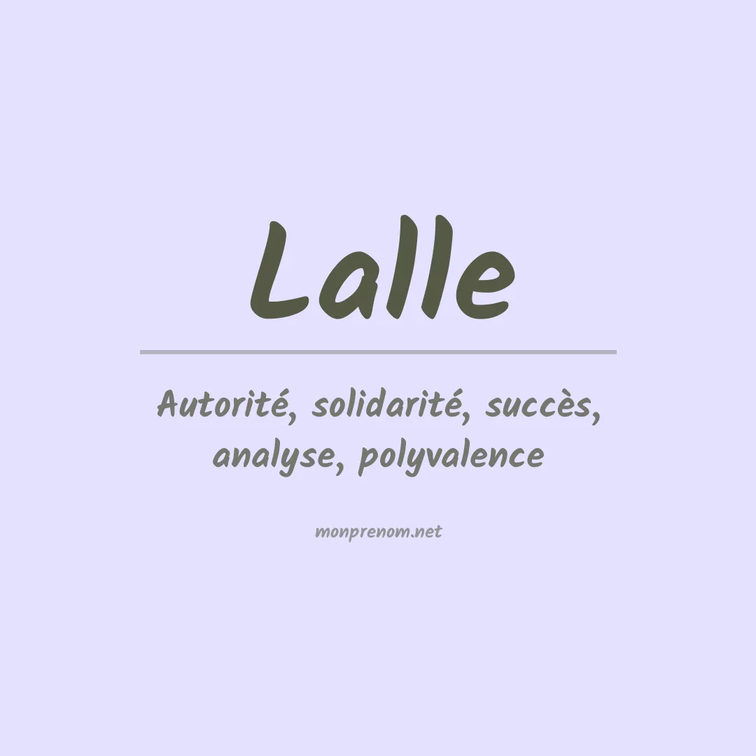 Signification du prénom Lalle