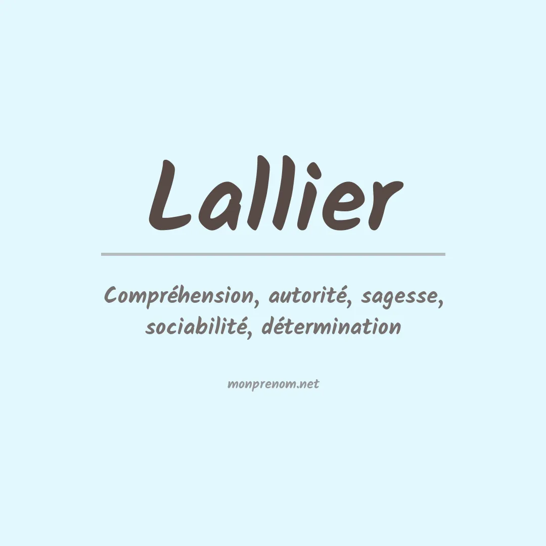 Prénom Lallier