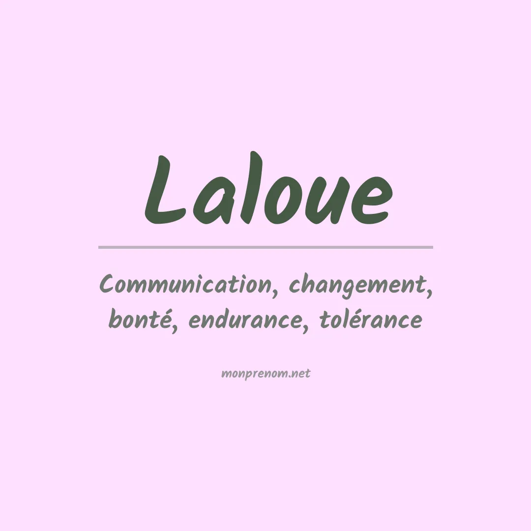 Signification du prénom Laloue