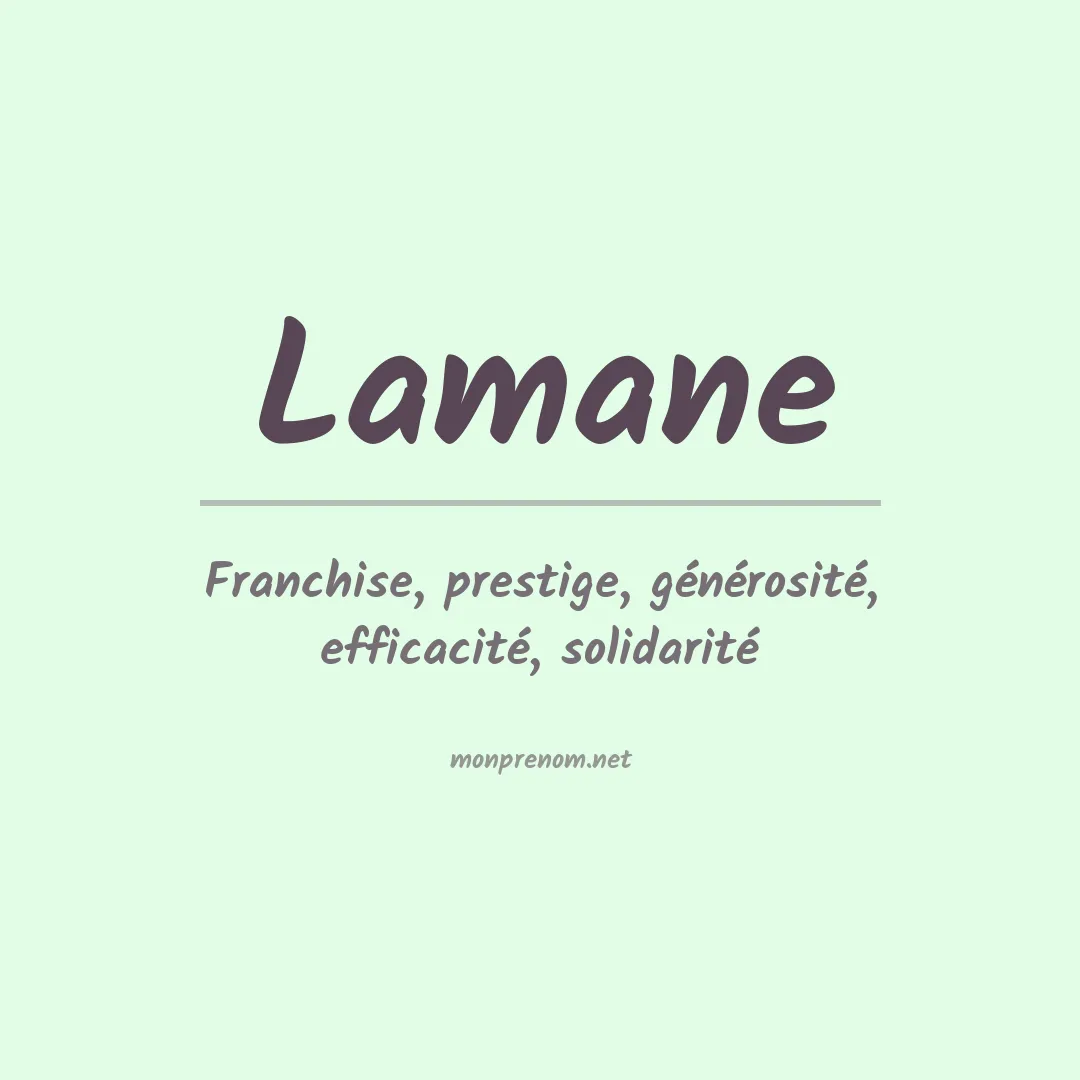Signification du prénom Lamane