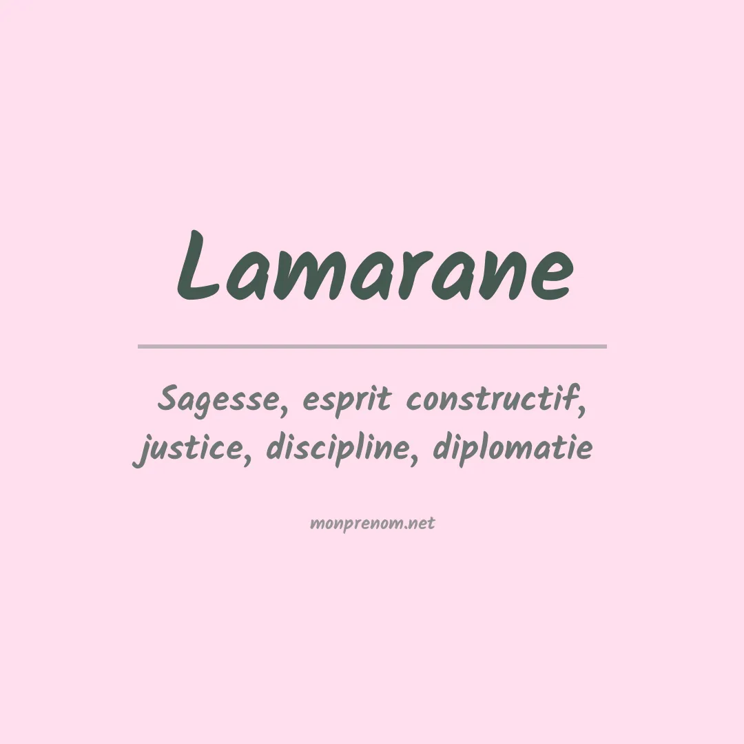 Signification du prénom Lamarane