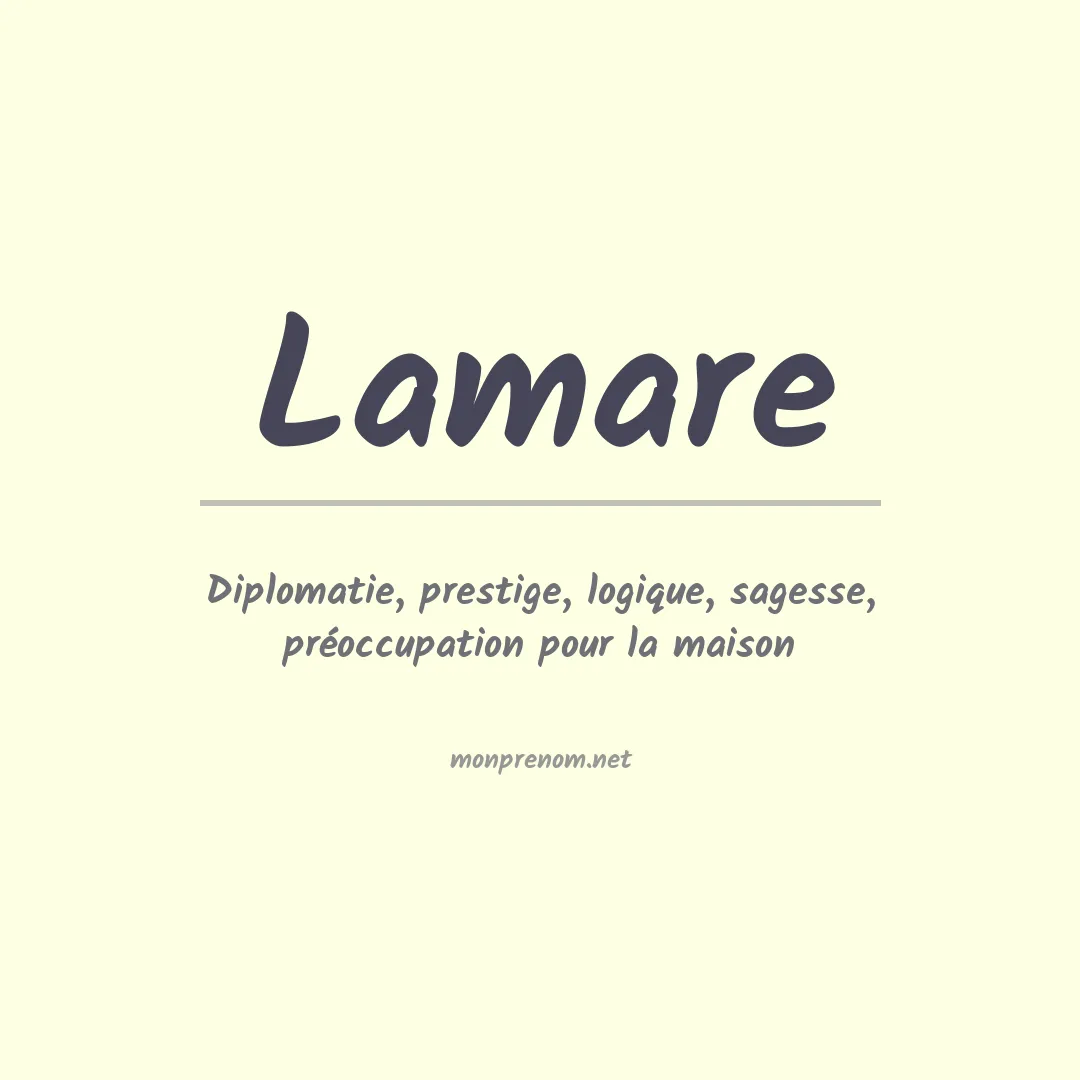 Signification du prénom Lamare