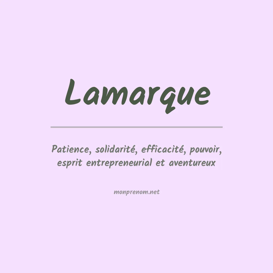 Signification du prénom Lamarque
