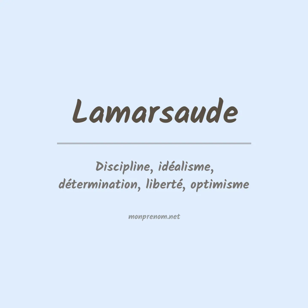 Signification du prénom Lamarsaude