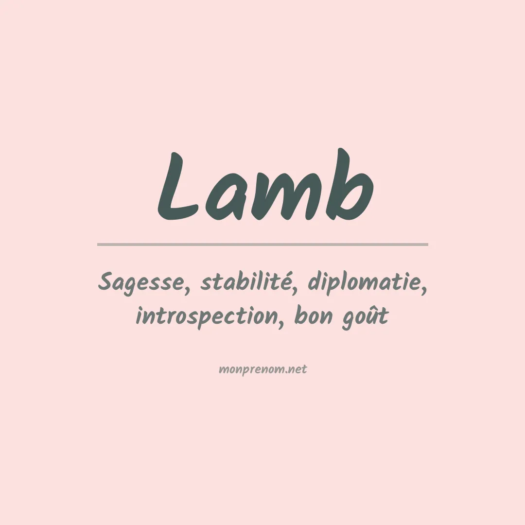 Prénom Lamb