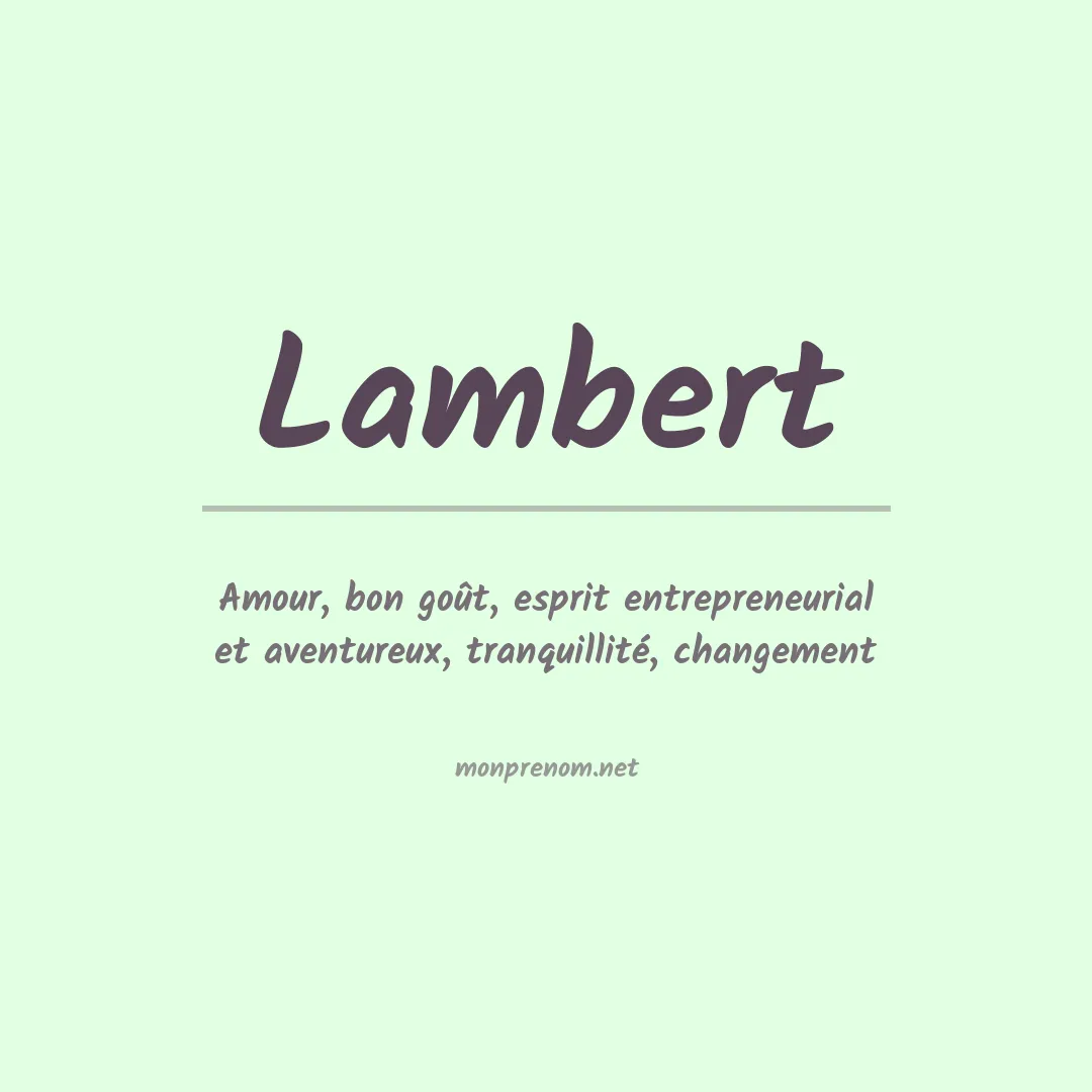 Prénom Lambert