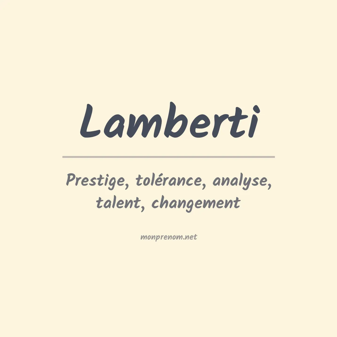 Prénom Lamberti