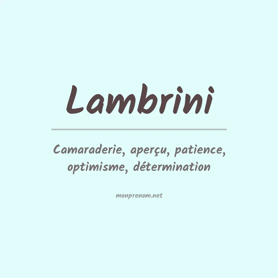 Signification du prénom Lambrini