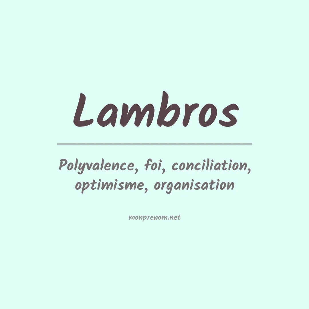 Prénom Lambros