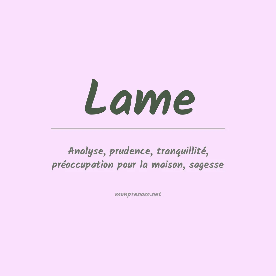 Prénom Lame
