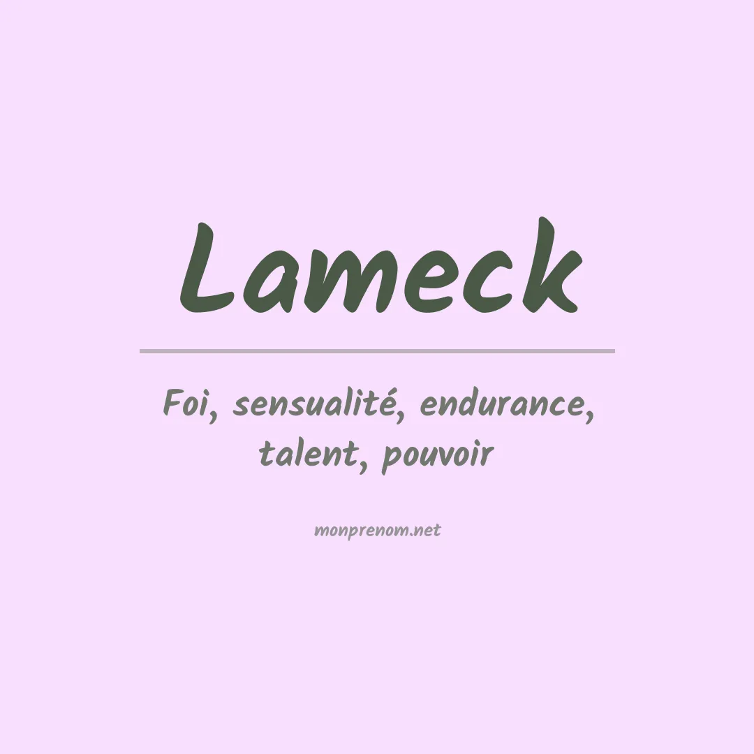 Signification du prénom Lameck