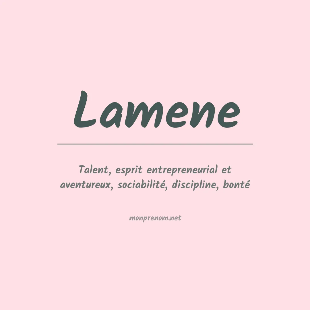 Signification du prénom Lamene