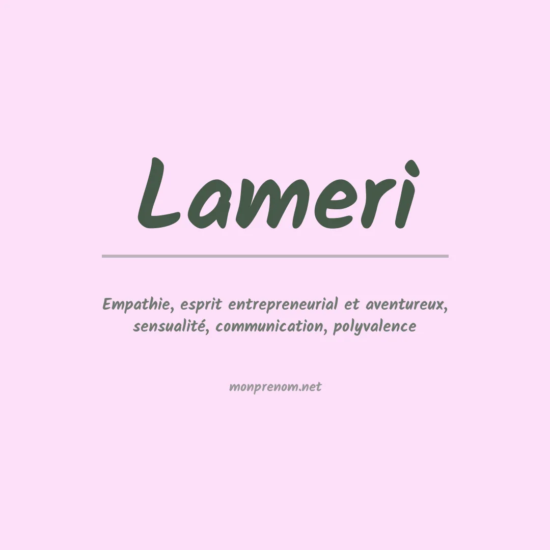 Signification du prénom Lameri