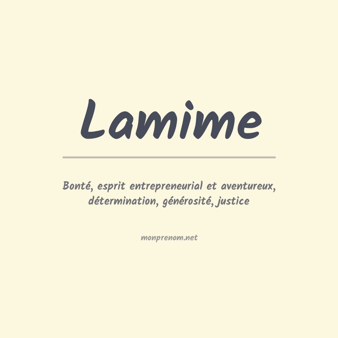 Signification du prénom Lamime