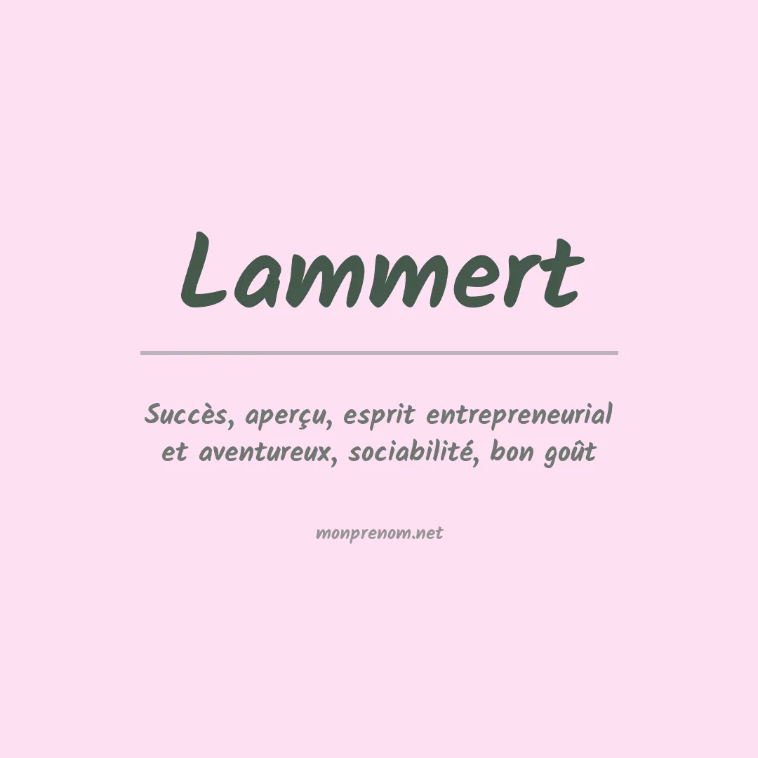 Signification du prénom Lammert
