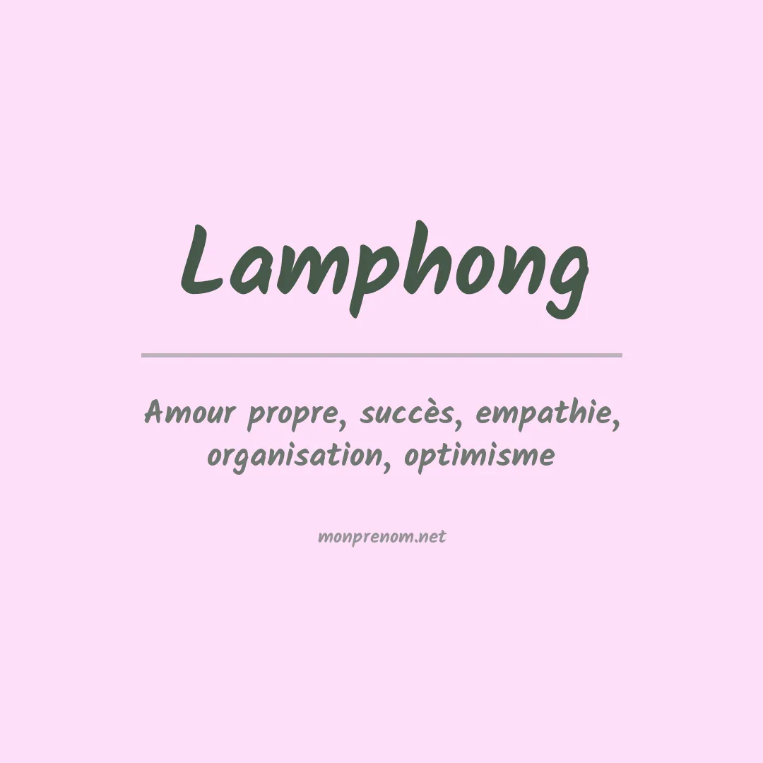 Signification du prénom Lamphong