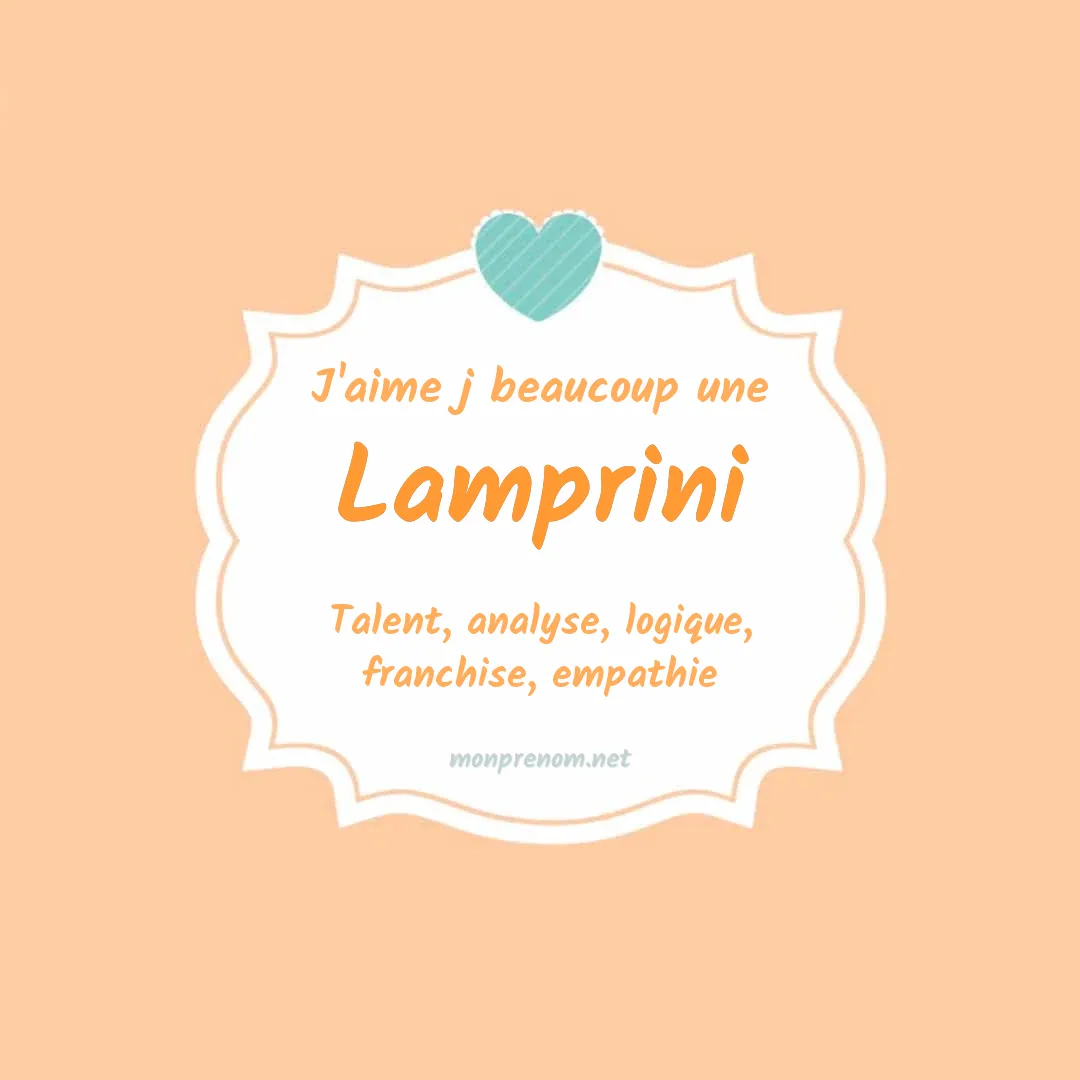 J'aime beaucoup Lamprini
