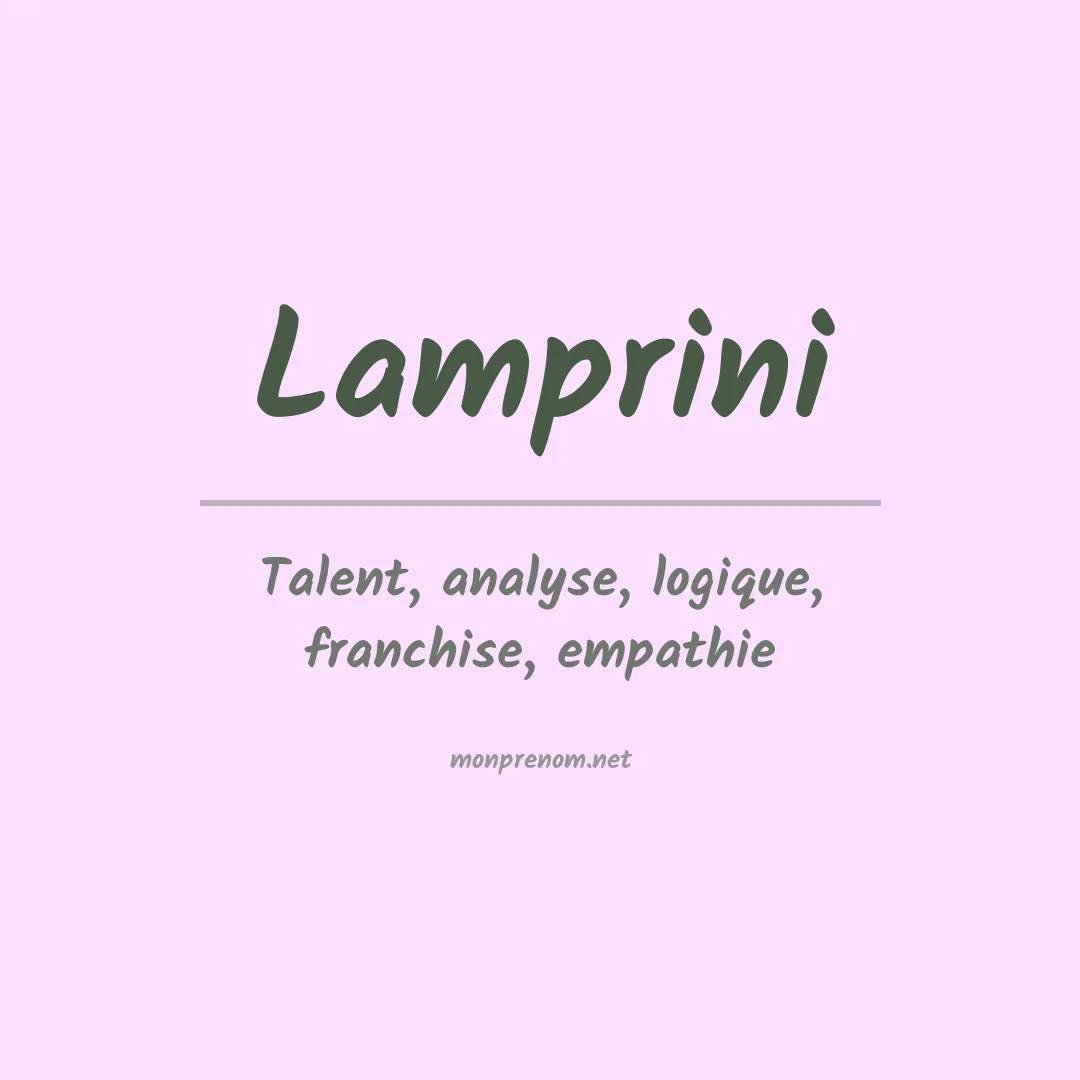 Signification du prénom Lamprini