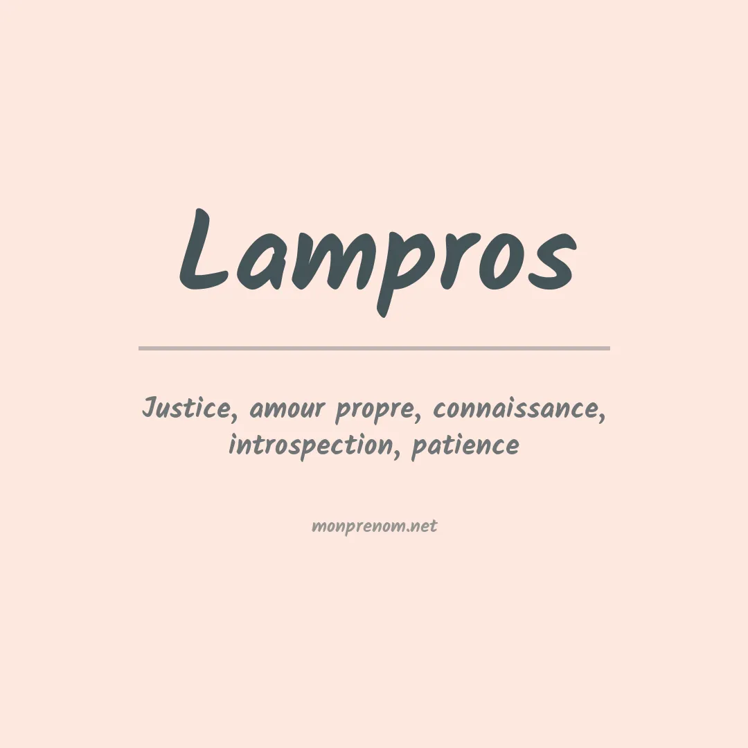 Prénom Lampros