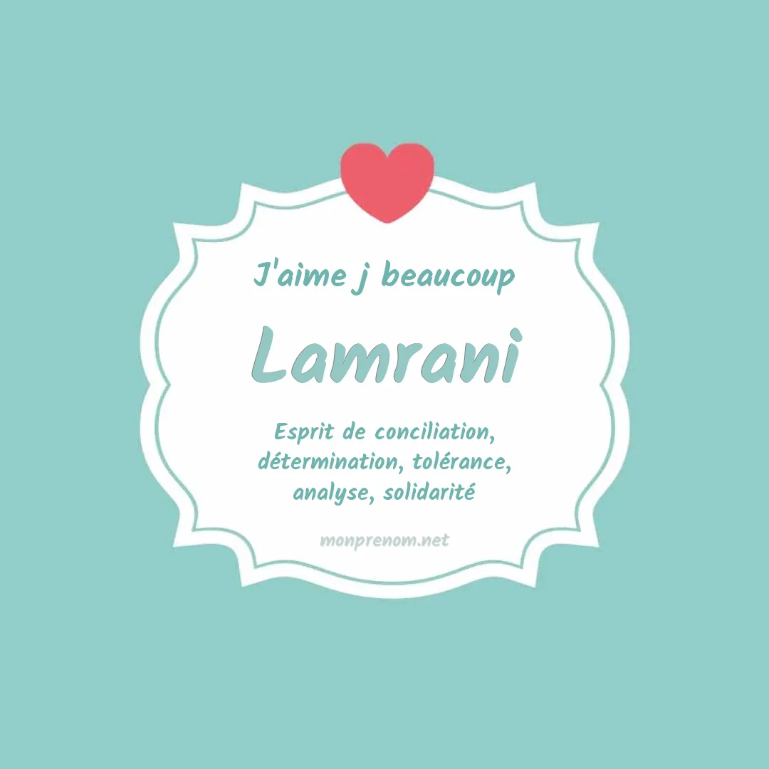 J'aime beaucoup Lamrani