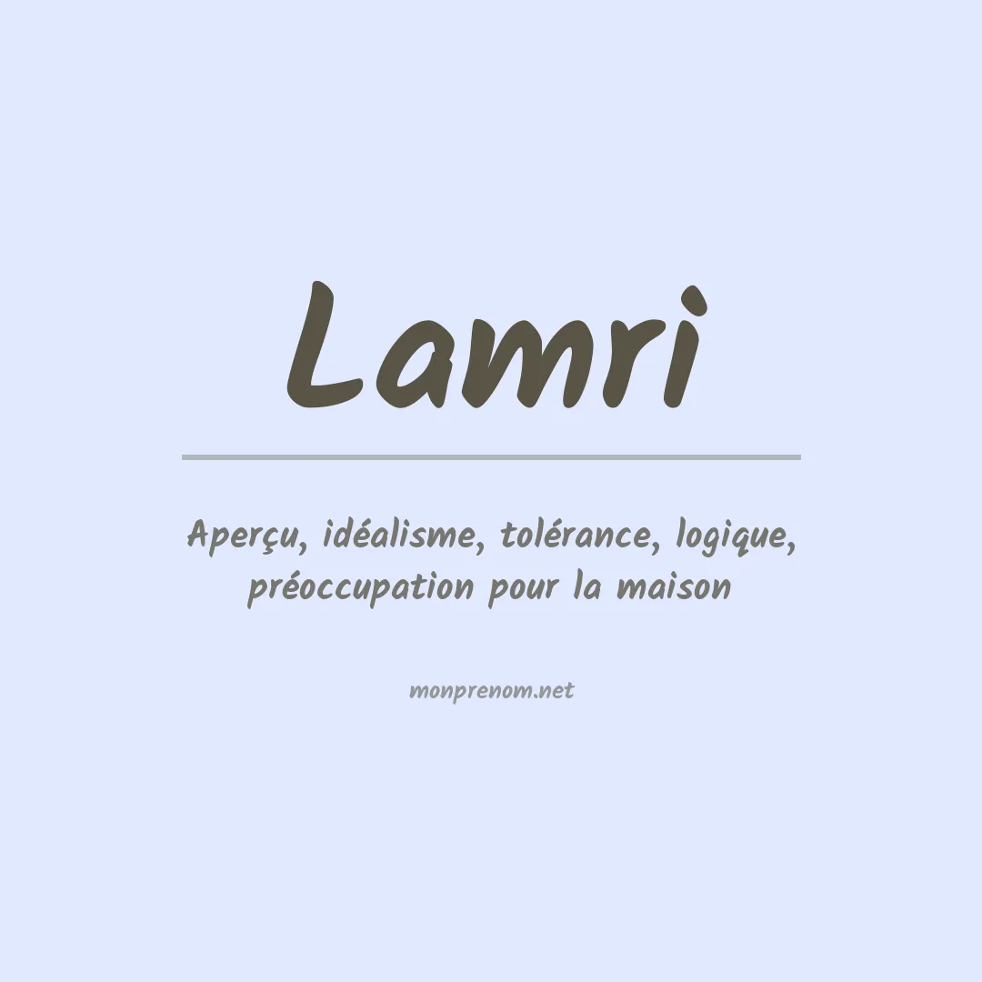 Prénom Lamri