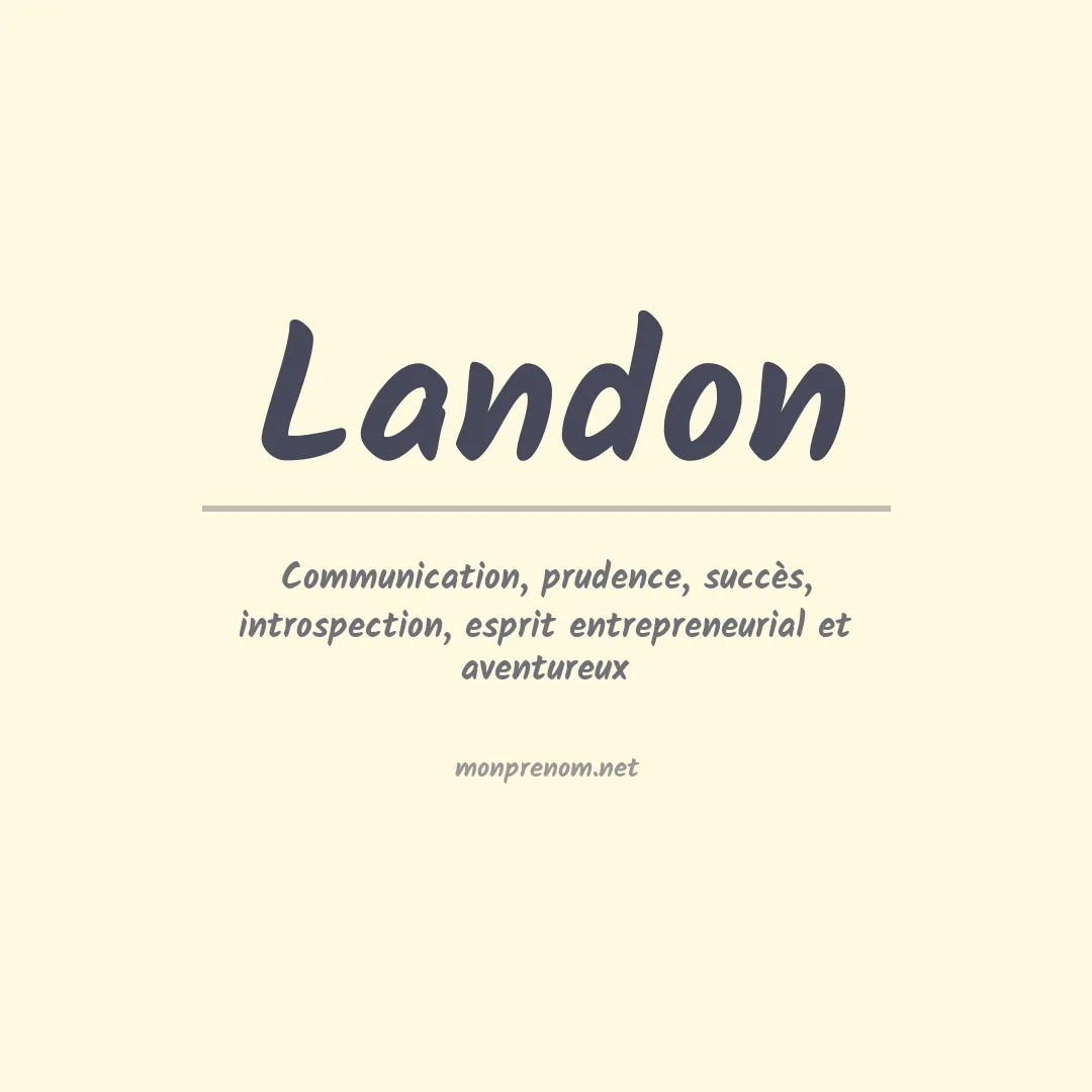 Prénom Landon